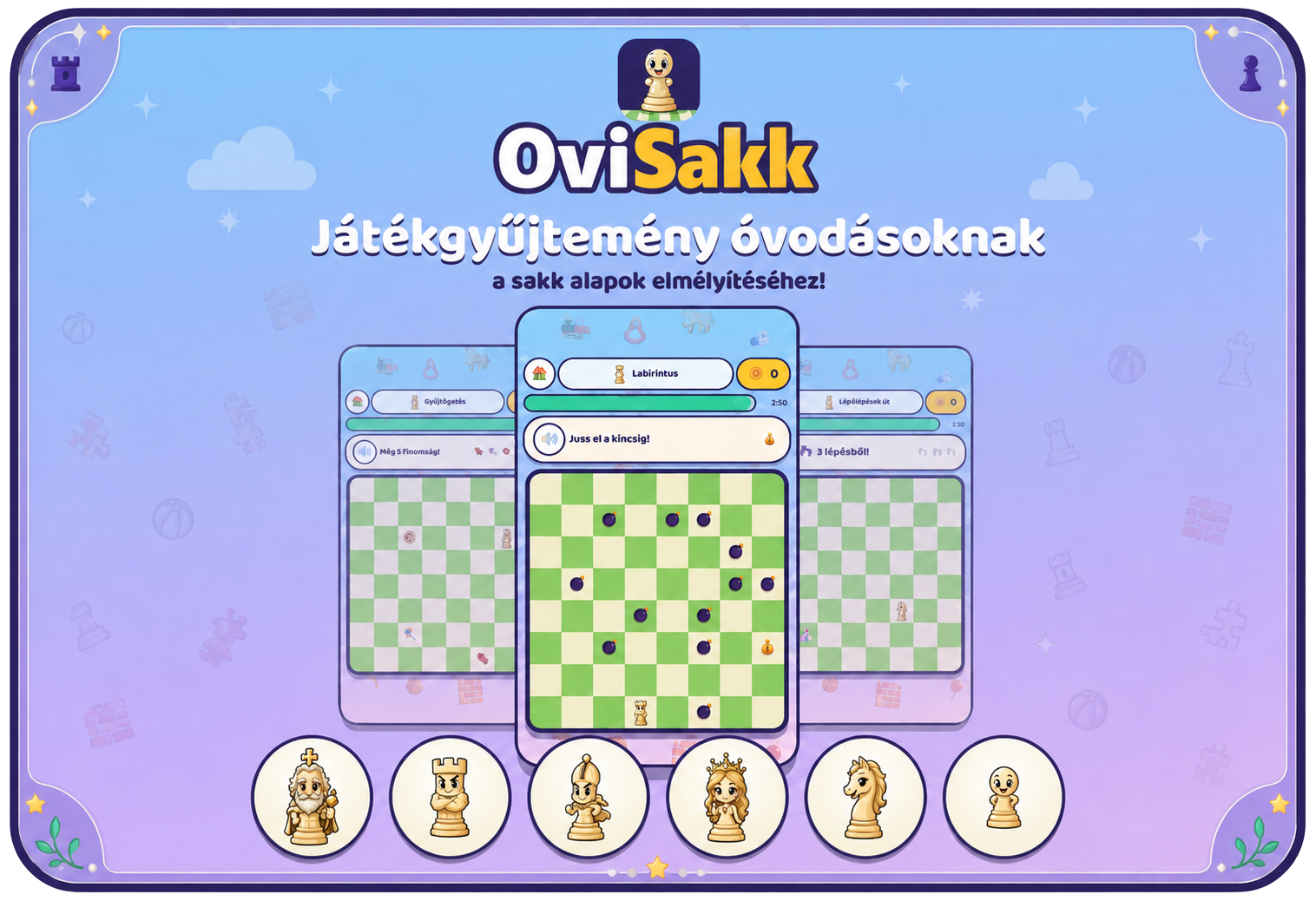 OviSakk játékgyűjtemény óvodásoknak – a sakk alapok játékos elmélyítéséhez